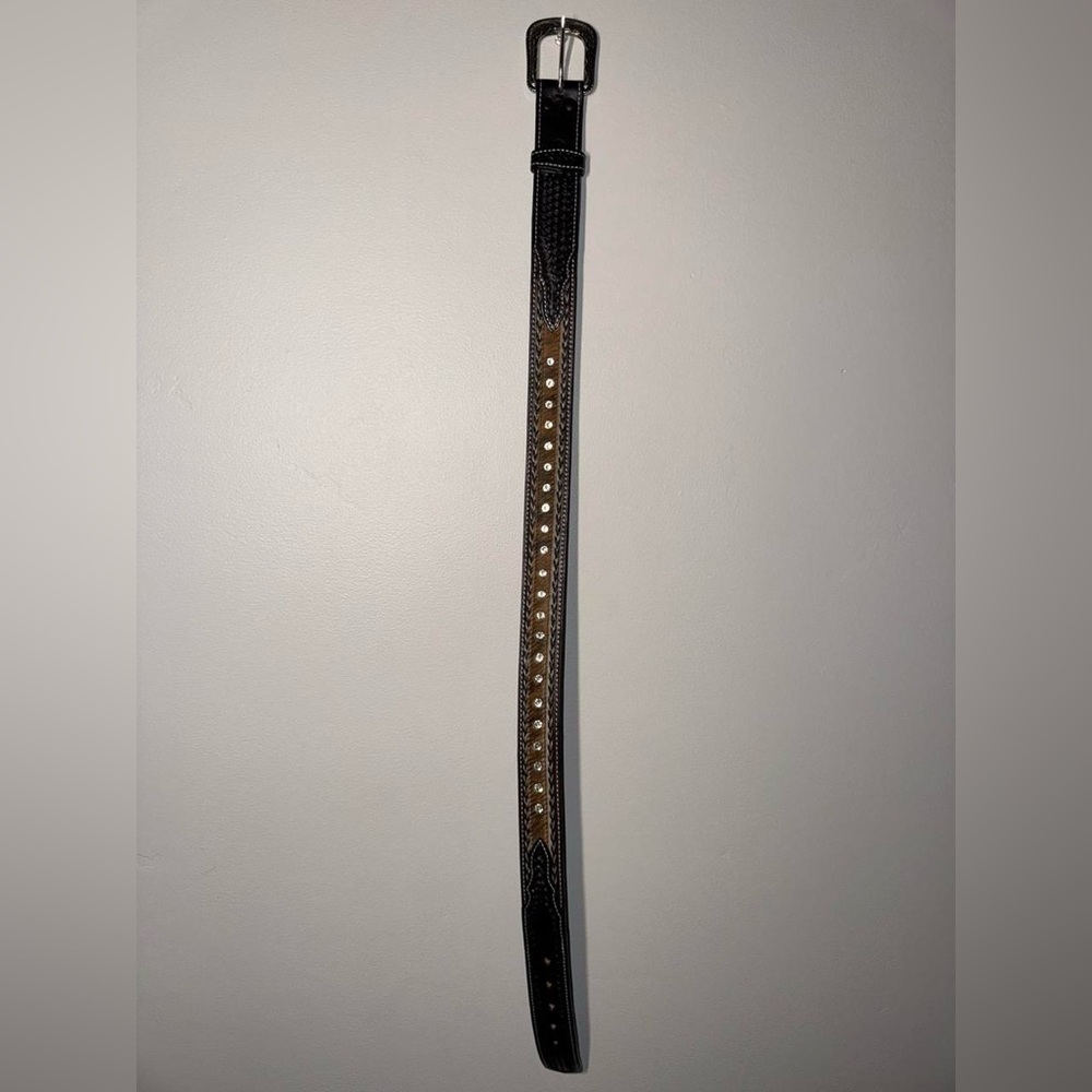 Black and Brown Studded Belt